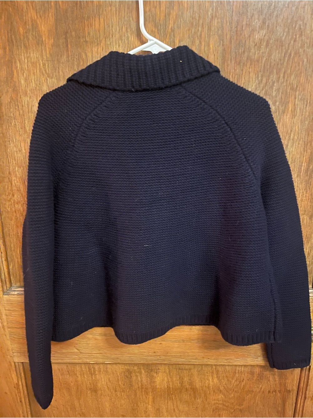 ba&sh Navy Knit Button-Front Jacket with Gold Buttons - Picture 2 of 2